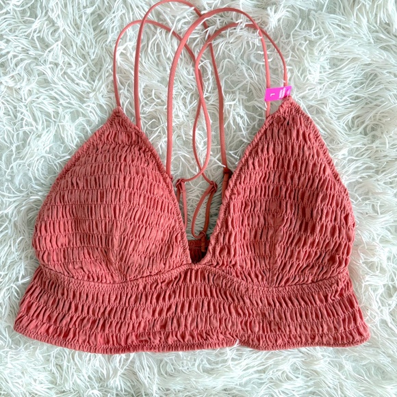 Victoria's Secret Tops - Victoria's Secret Pink Adjustable Strappy Bralette / Crop Top (L) Coral / NWT